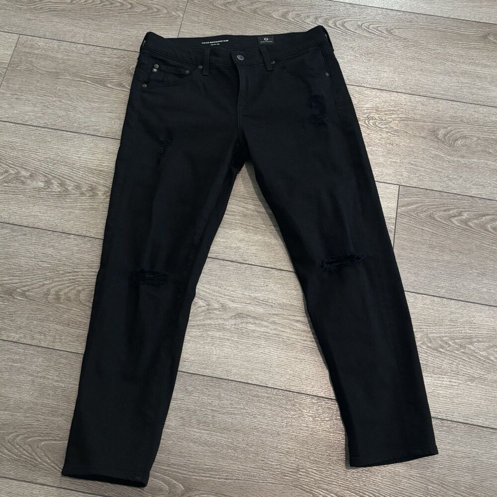 AG Adriano Goldschmied 28 R Ex Boyfriend Slim Slouchy‎ Slim Black Jeans